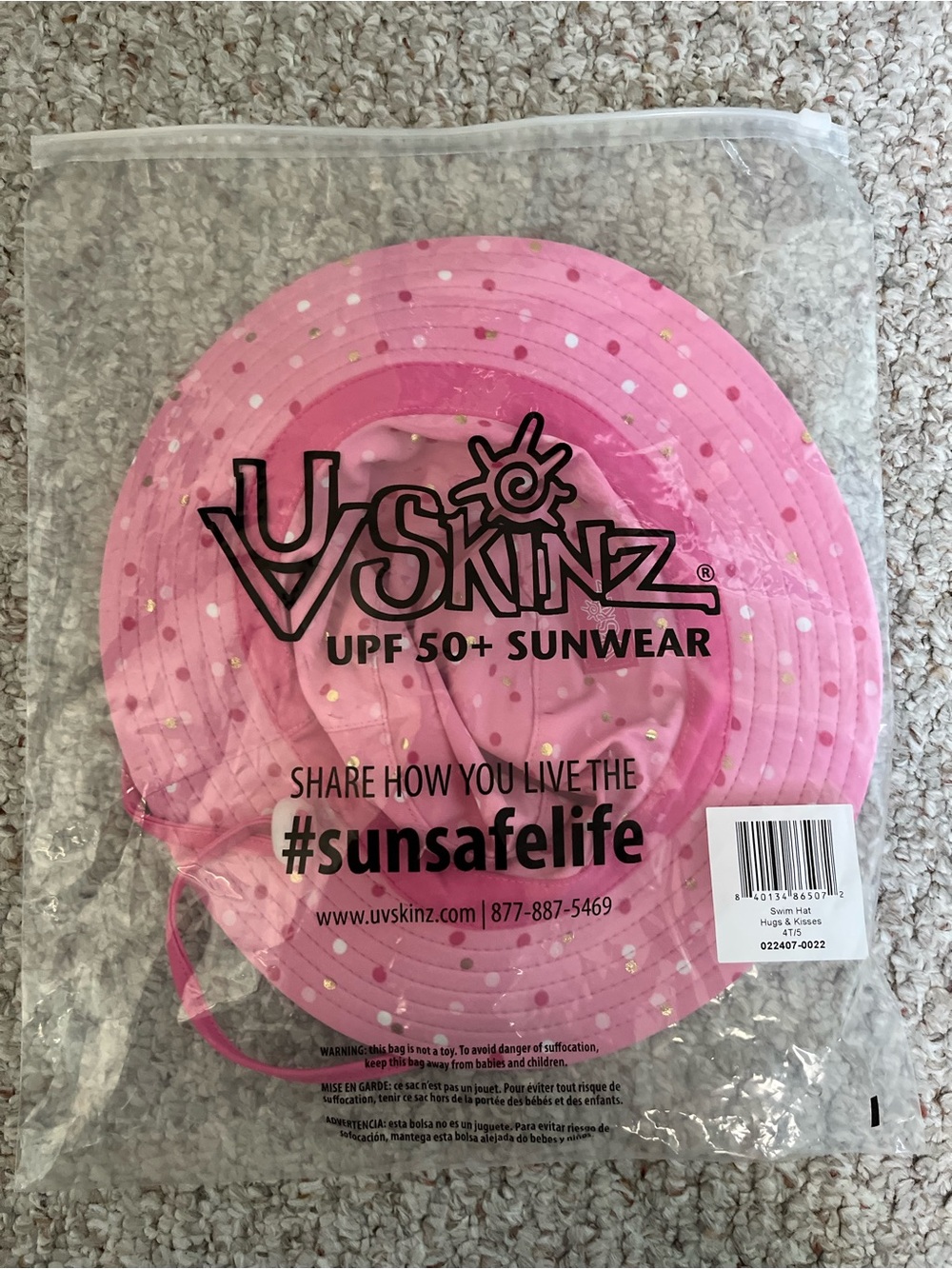 UV Skinz Girls' Pink UPF 50+ Sun Hat